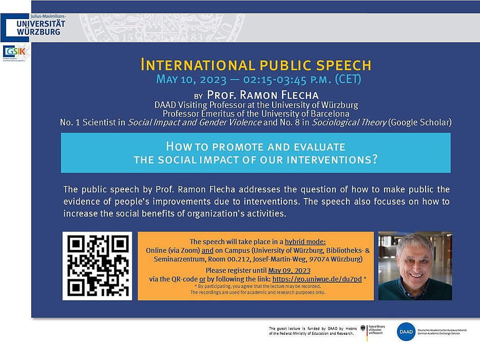 Informationen über den Vortrag "How to promote and evaluate the social impat of our interventions?"